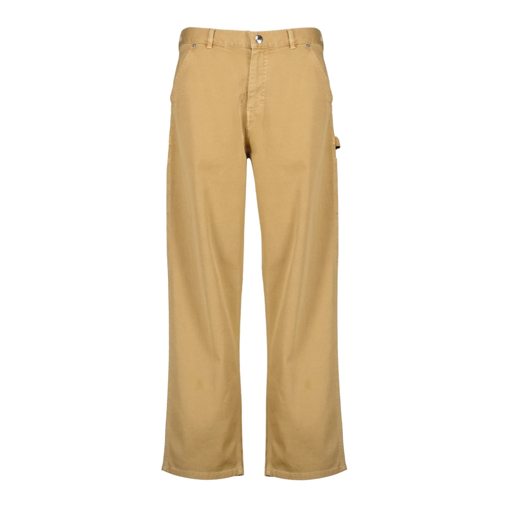 Moncler Men's Brown Straight Trousers, S, Cargo Trousers