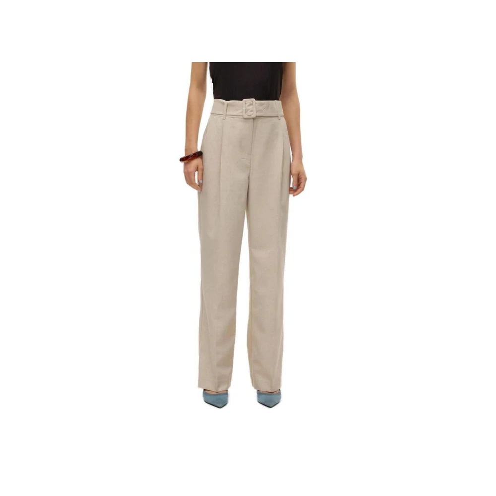 Vero Moda Grijze Broek met Riem voor Vrouwen Gray Dames