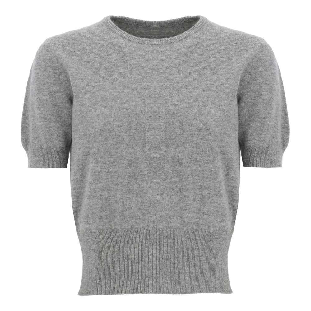 Maison Margiela Grijze Wol Crew Neck Sweater Gray Dames
