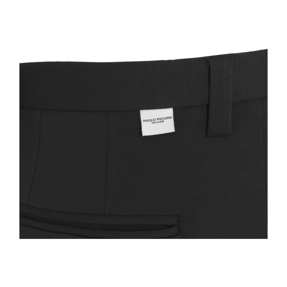 Paolo Pecora Zwarte Jersey Chino Broek Black Heren