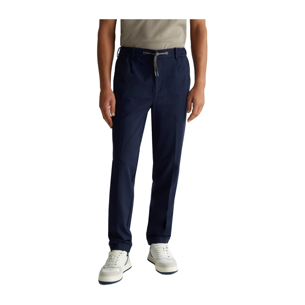 Liu Jo Viscose Casual Broek met Plooien Blue Heren