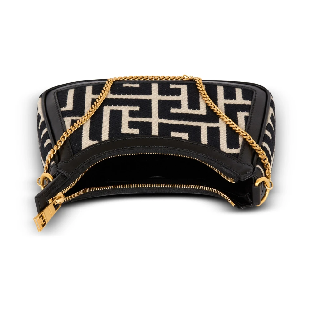 Balmain Monogram Jacquard Schoudertas Black Dames