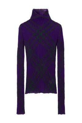 purple-check-print-turtleneck