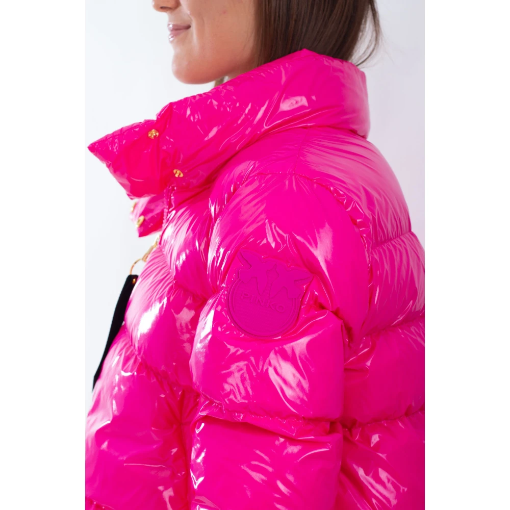 pinko Mirko Crystal Nylon Jas Pink Dames