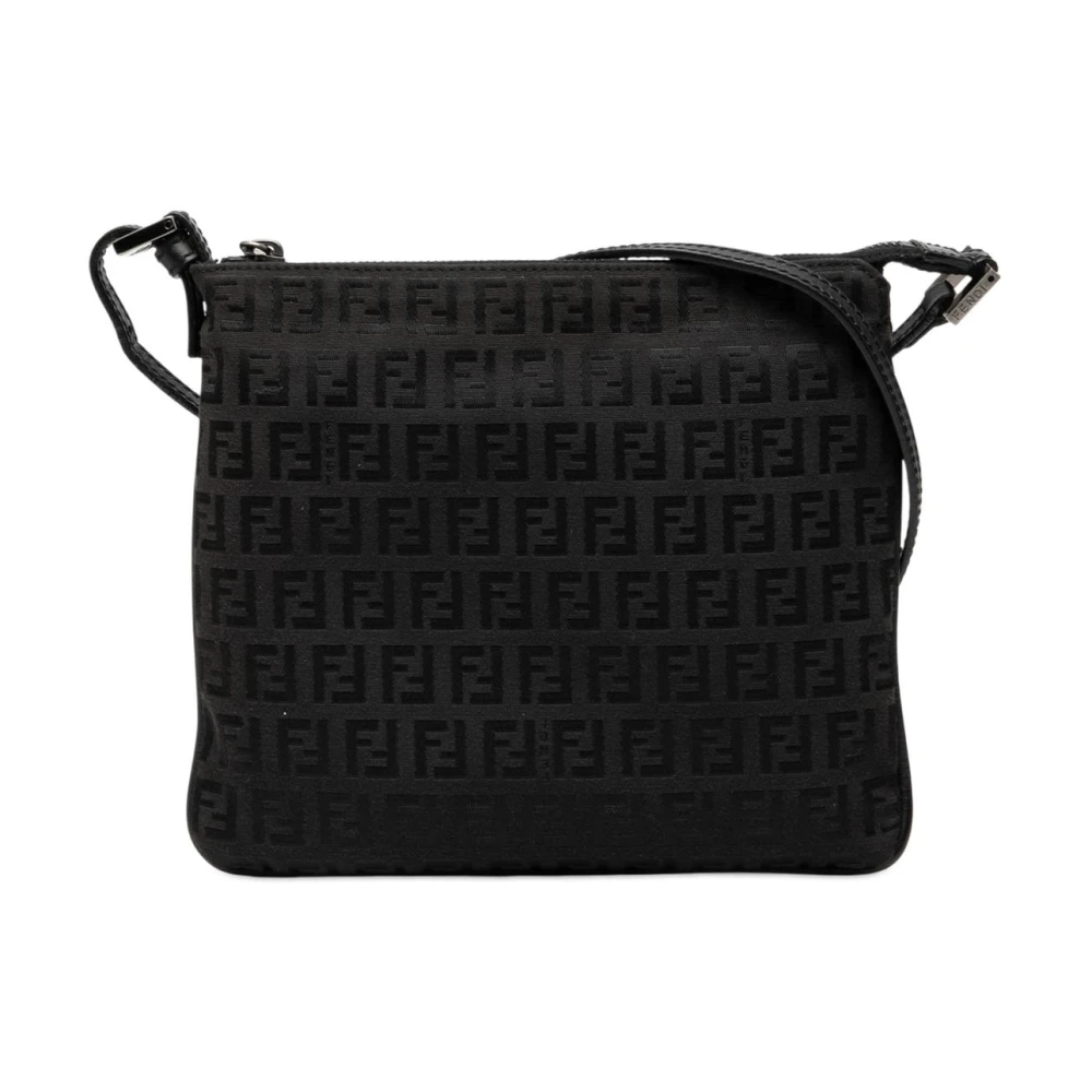 Fendi Vintage Women's Black Pre-Owned Vintage Zucca Monogram Crossbody Bag
