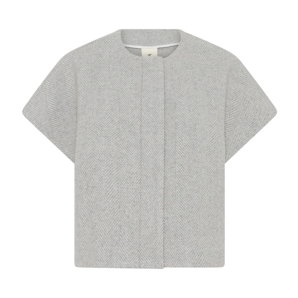 Heartmade Elegante Off-White Vest met Verfijnde Naden Gray Dames