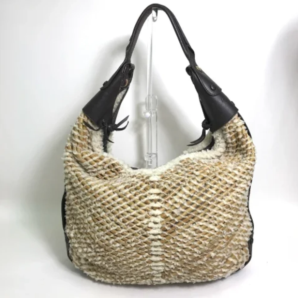 Salvatore Ferragamo Pre-owned Fabric shoulder-bags Beige Dames
