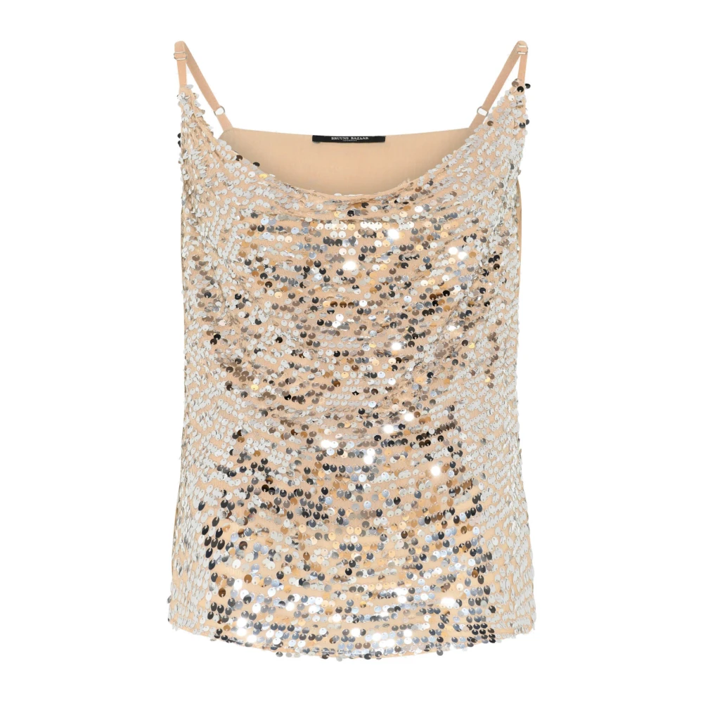 Glittrande Pailletttopp Blus Silver