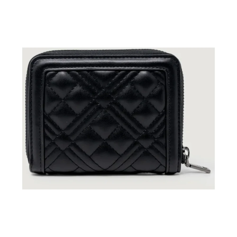 Love Moschino Zwarte Portemonnee met Logo en Rits Black Dames