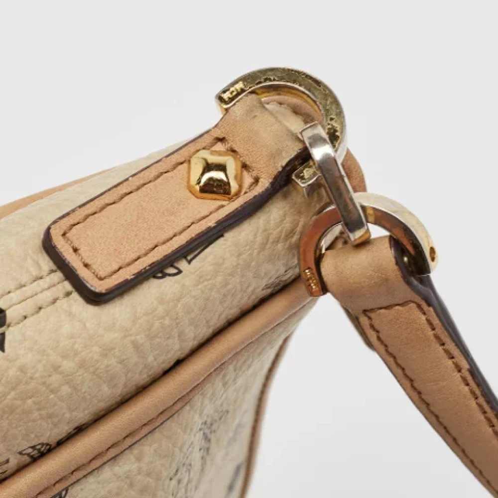 MCM Pre-owned Leather shoulder-bags Beige Dames