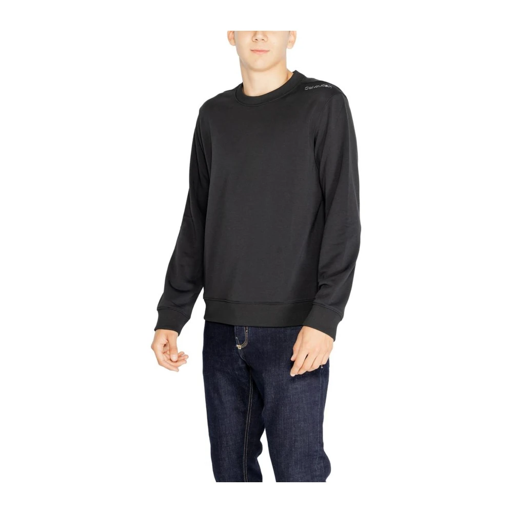 Calvin Klein Zwarte Polyester Trui Herfst Winter Collectie Black Heren