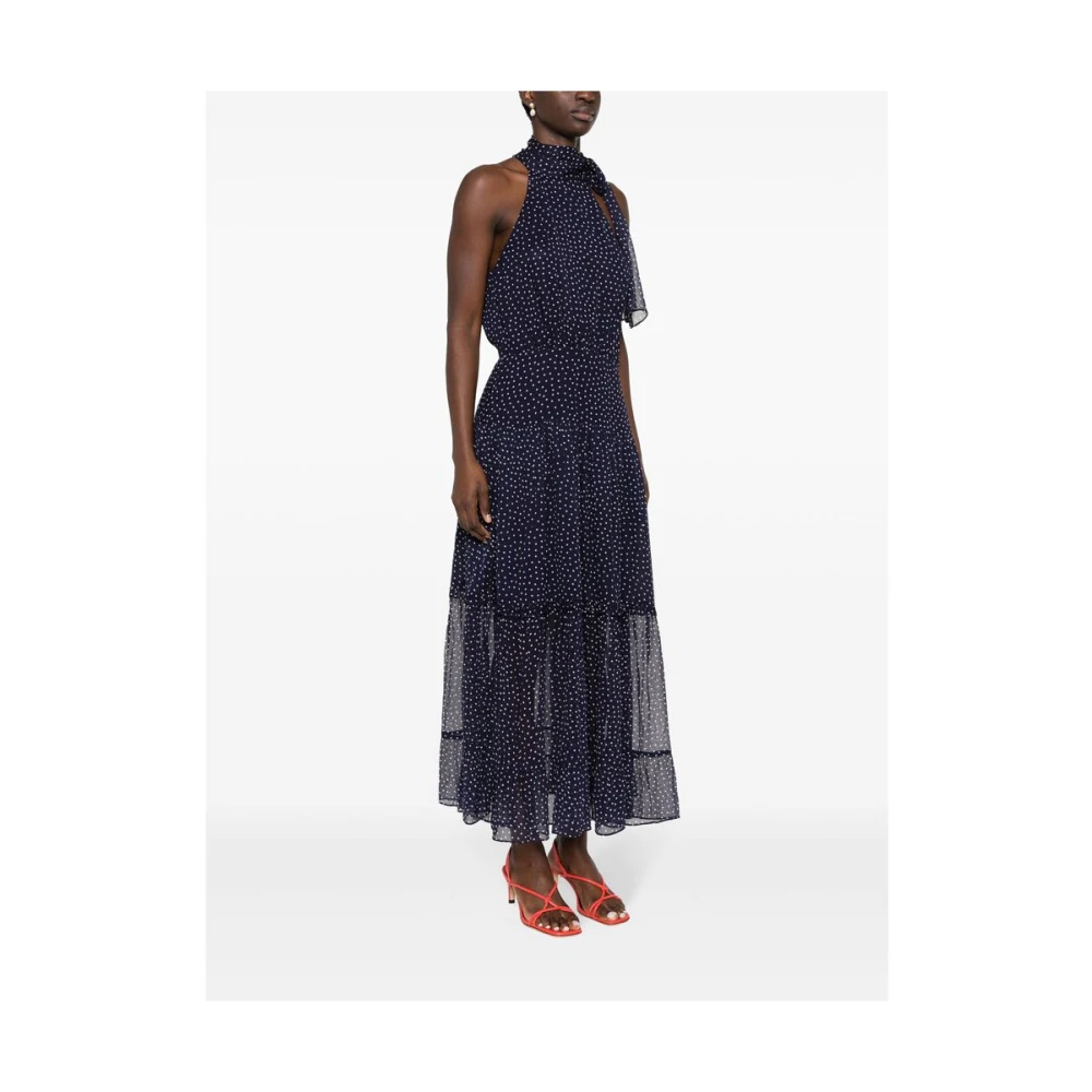 Rixo Halternek Jurk met Polka Dot Blue Dames
