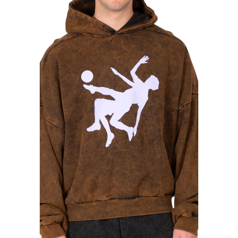 Liberal Youth Ministry Vintage Gewassen Hoodie in Polar Zwart Brown Heren