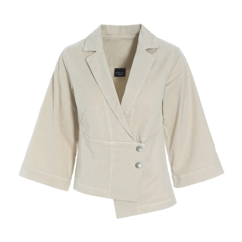 Bitte Kai Rand Asymmetrische Ivory Jas Wabi Stijl Beige Dames