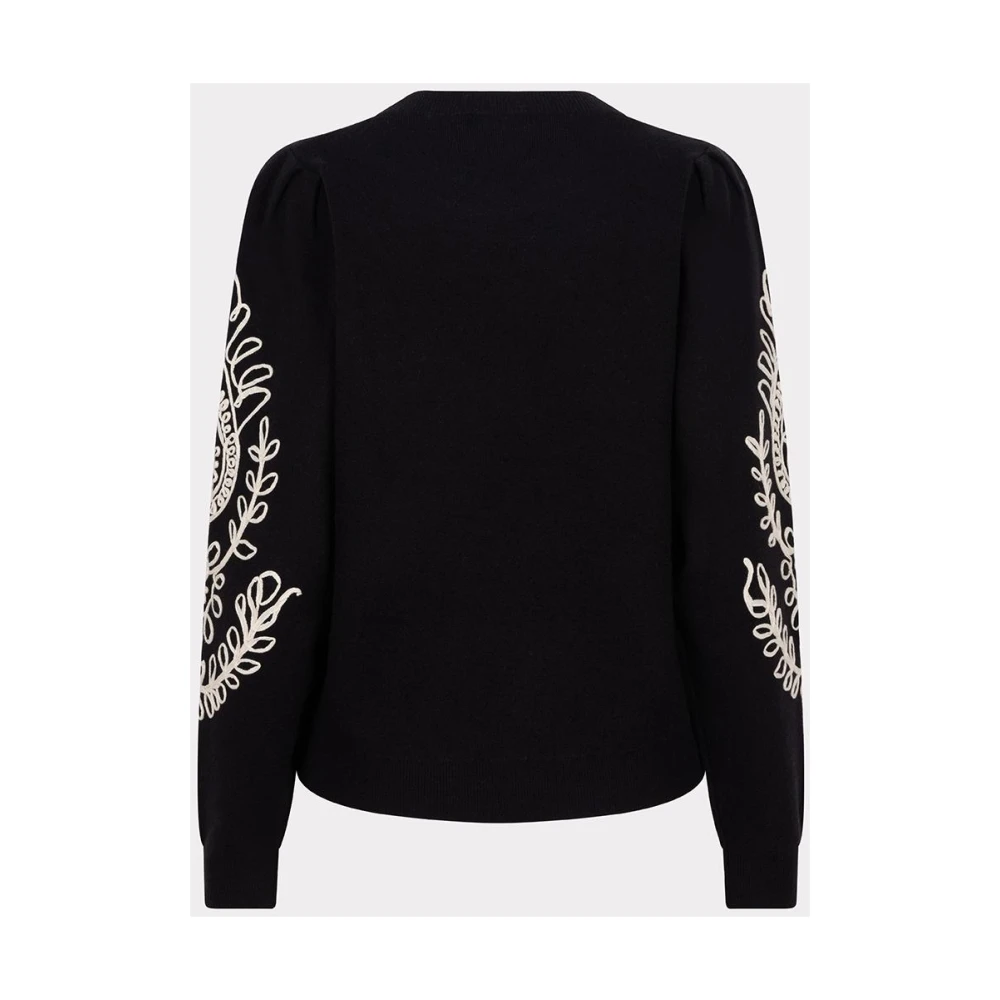 Esqualo Tape Borduurwerk Pullover Sweater Zwart Black Dames