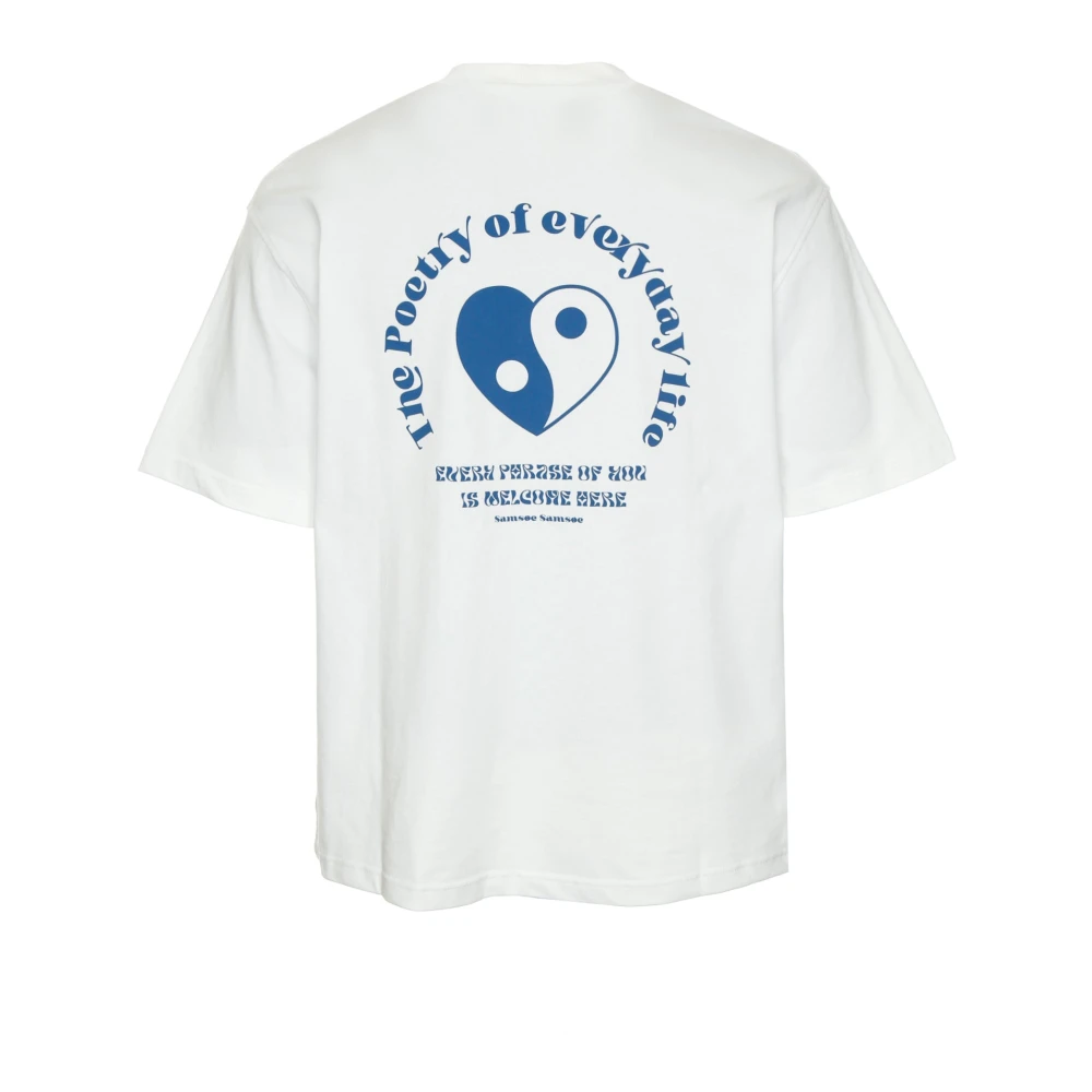 Samsøe Sapoetry T-shirt met unieke prints White Heren
