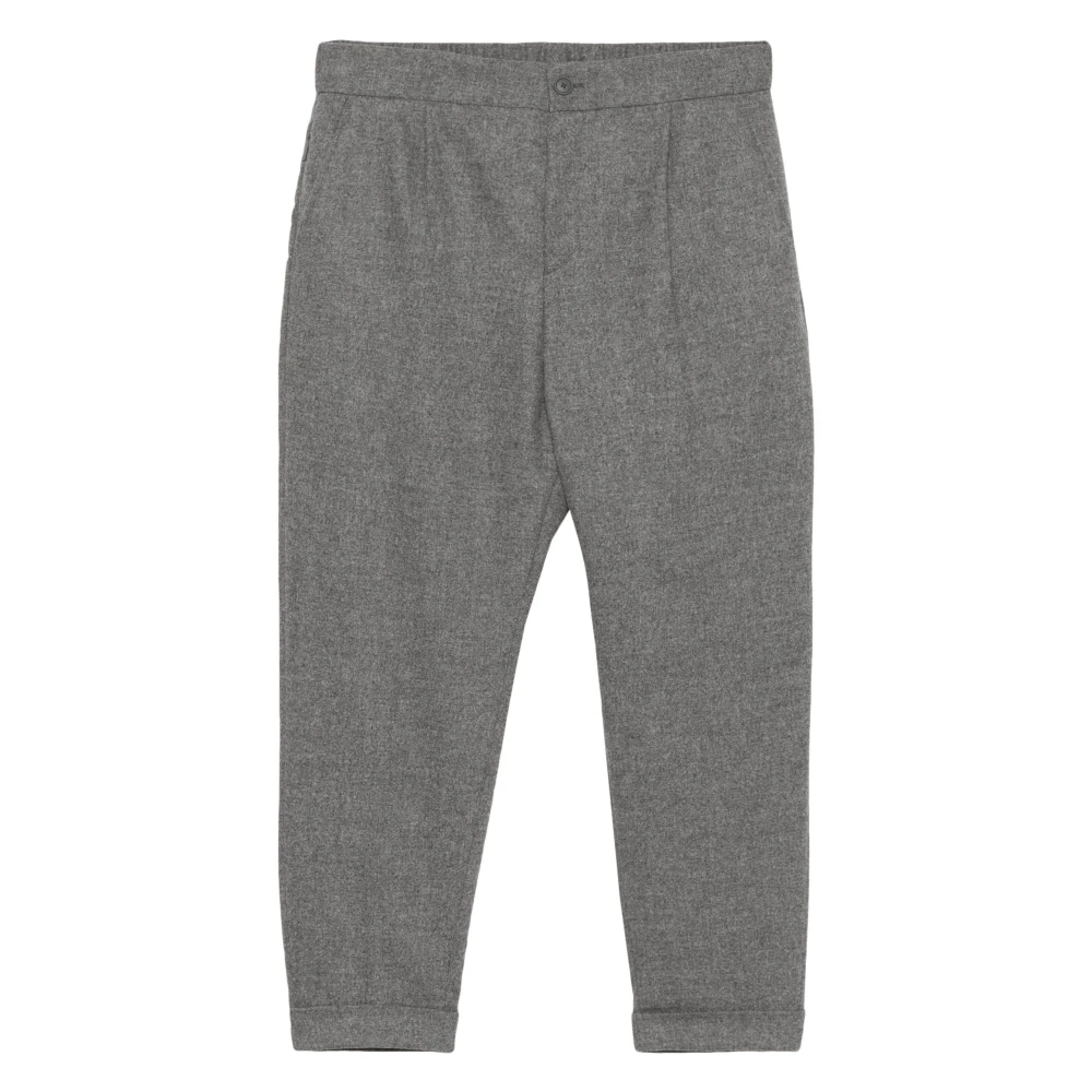 Hugo Boss Gemengde wollen broek met zakken Gray Heren
