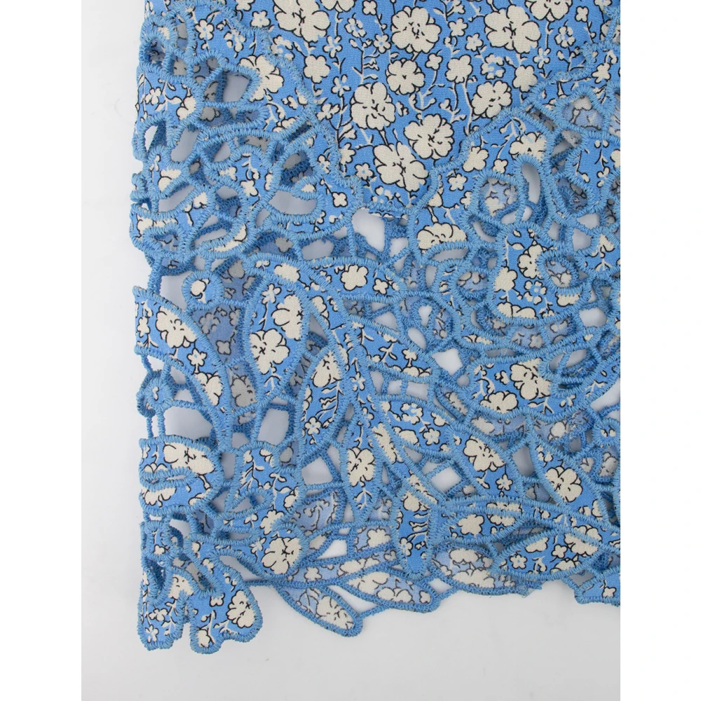Ermanno Scervino Zijden bloemenprint overhemd met lange mouwen Blue Dames