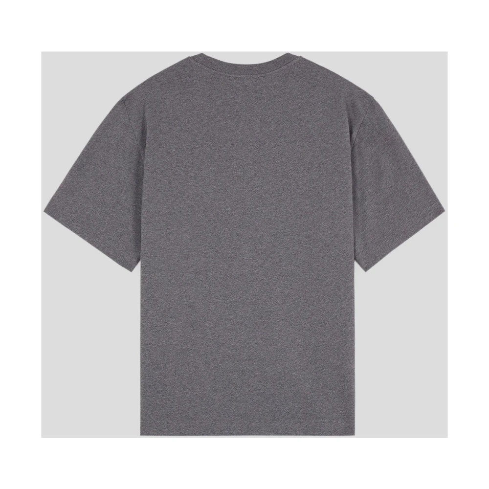 Maison Kitsuné Vos Katoenen T-shirt Gray Heren