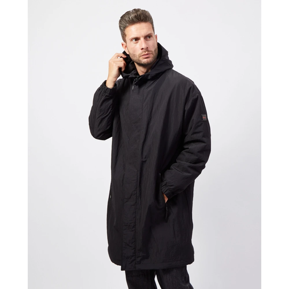Hugo Boss Waterafstotende Capuchonjas Black Heren