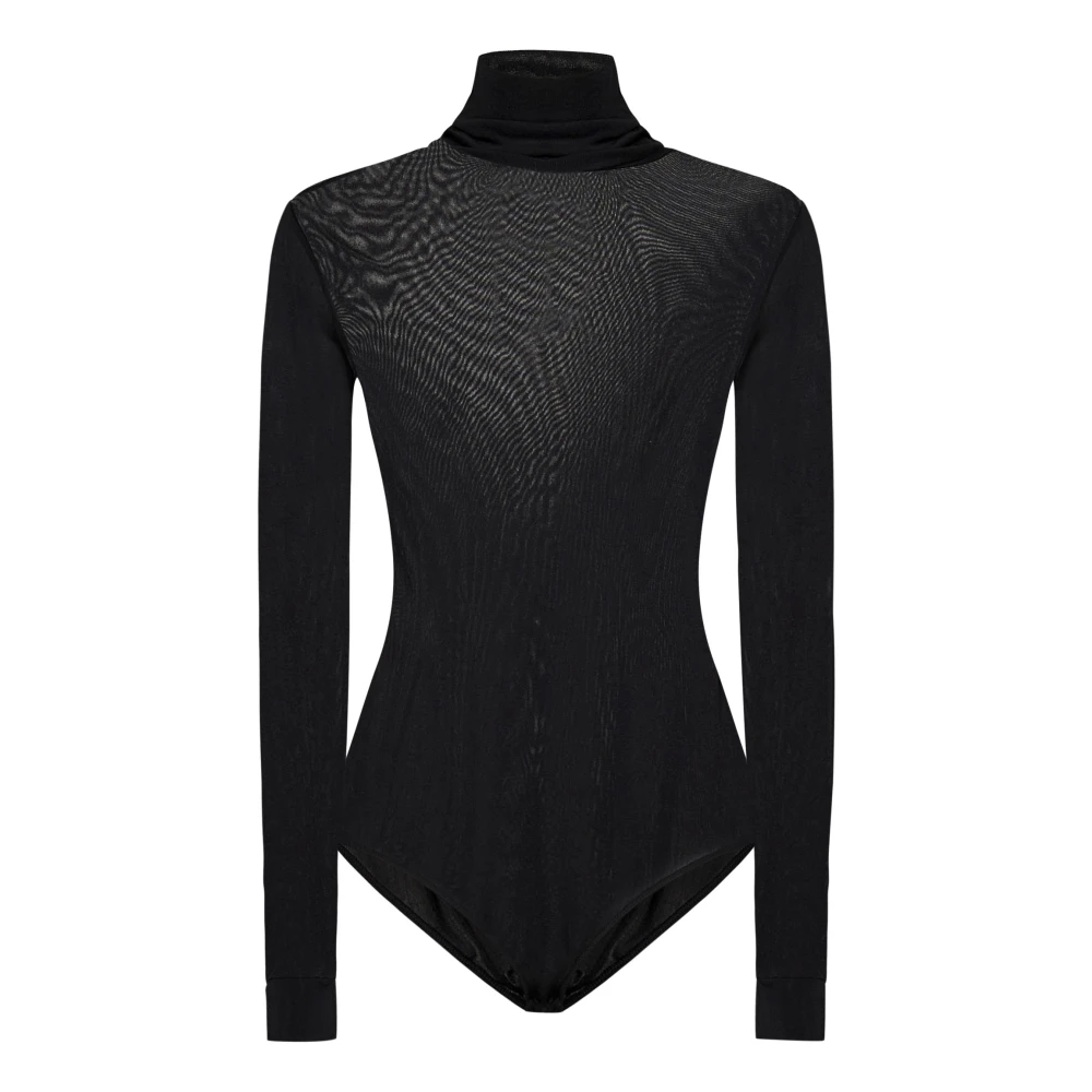 Maison Margiela Zwarte Coltrui Bodysuit met Vier Stiksels Black Dames