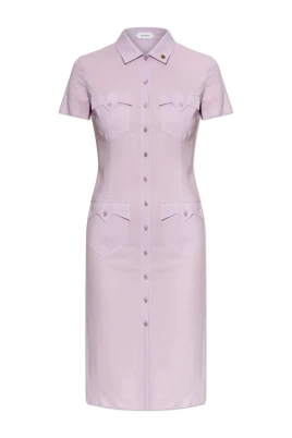 Stretch Georgette Viscose Midi Klänning