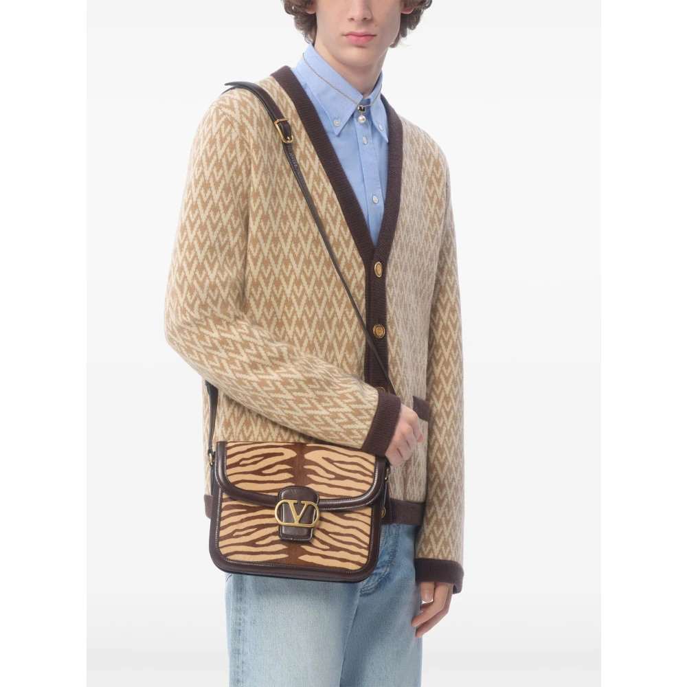 Valentino Garavani Beige Wollen Vest met Jacquard Motief Beige Heren