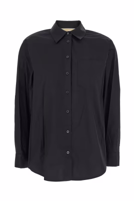 chemise-noire-en-popeline-a-boutons