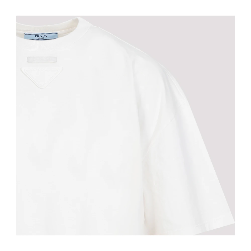 Prada Katoenen Pullover Sweater White Dames