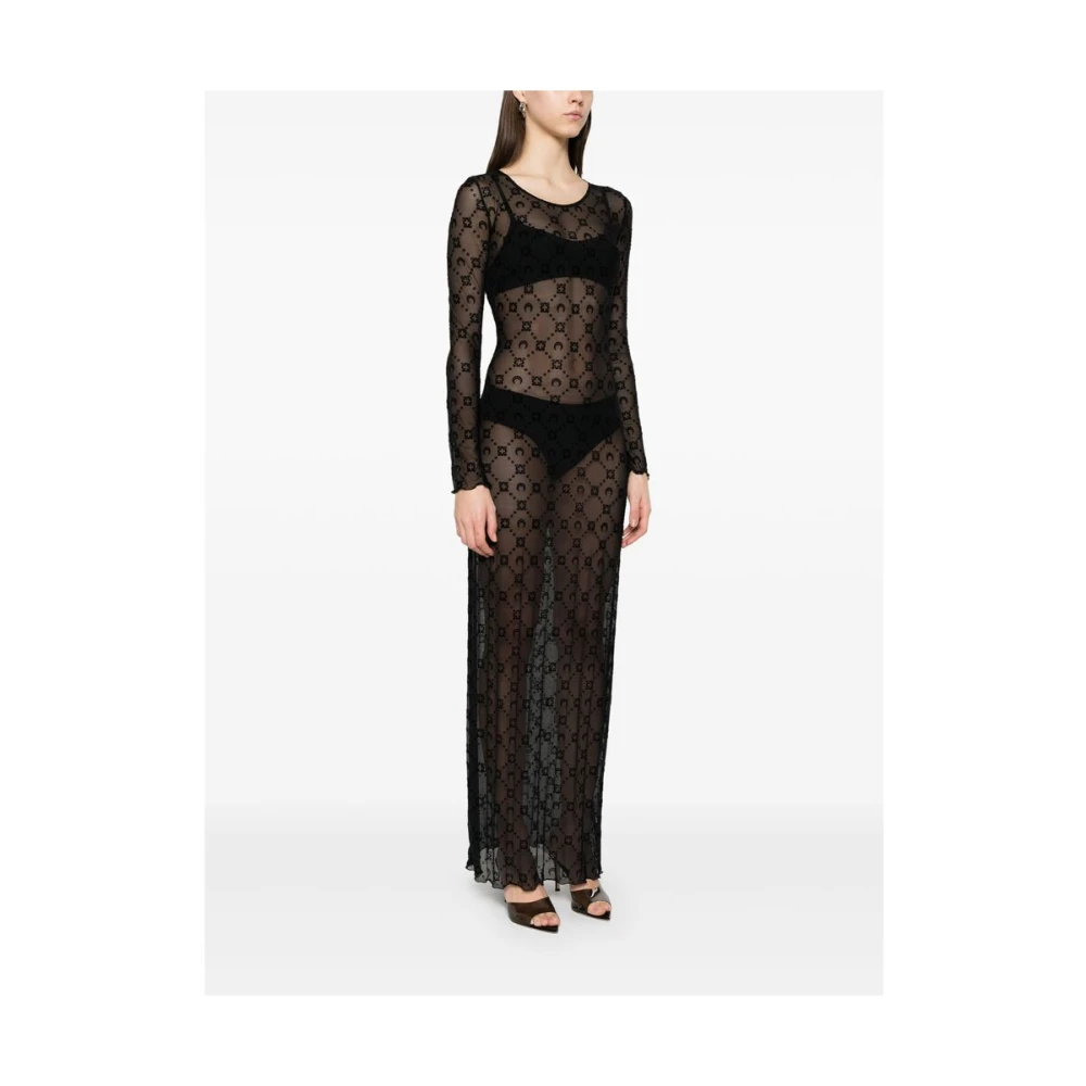 Marine Serre Stijlvolle Zwarte Jurk Black Dames