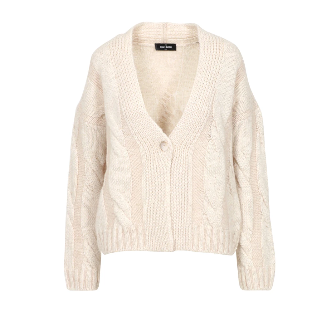 Gran Sasso Alpaca Cashmere V-Neck Sweater Beige Dames