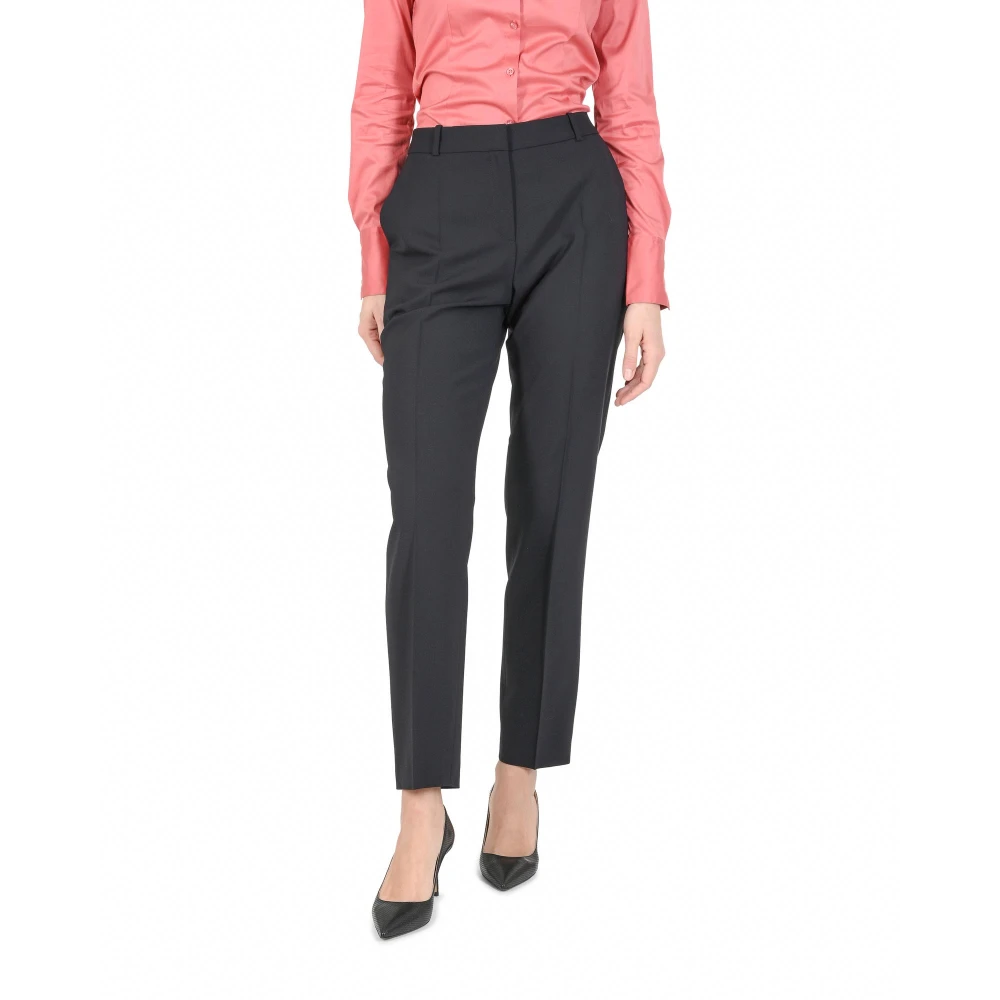 Hugo Boss Stijlvolle Donkerblauwe Wollen Broek Blue Dames