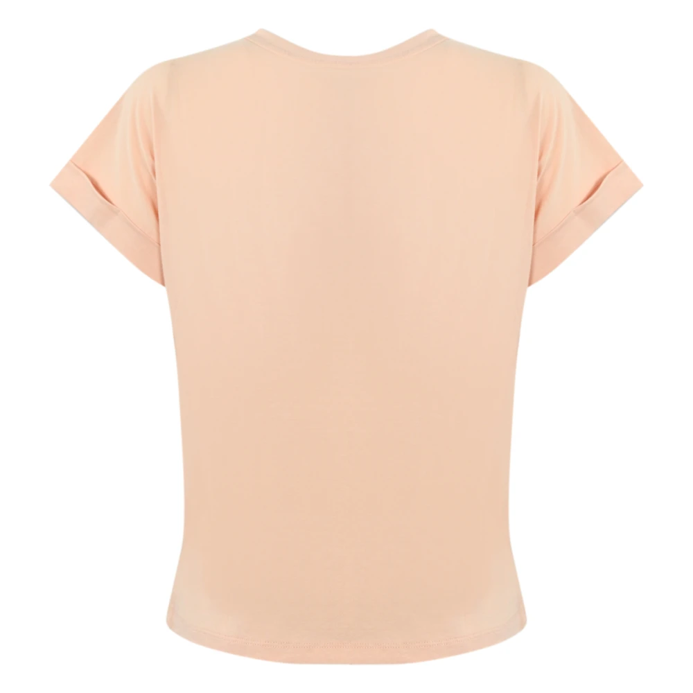 Twinset Dames T-shirt met Logo Borduursel Pink Dames