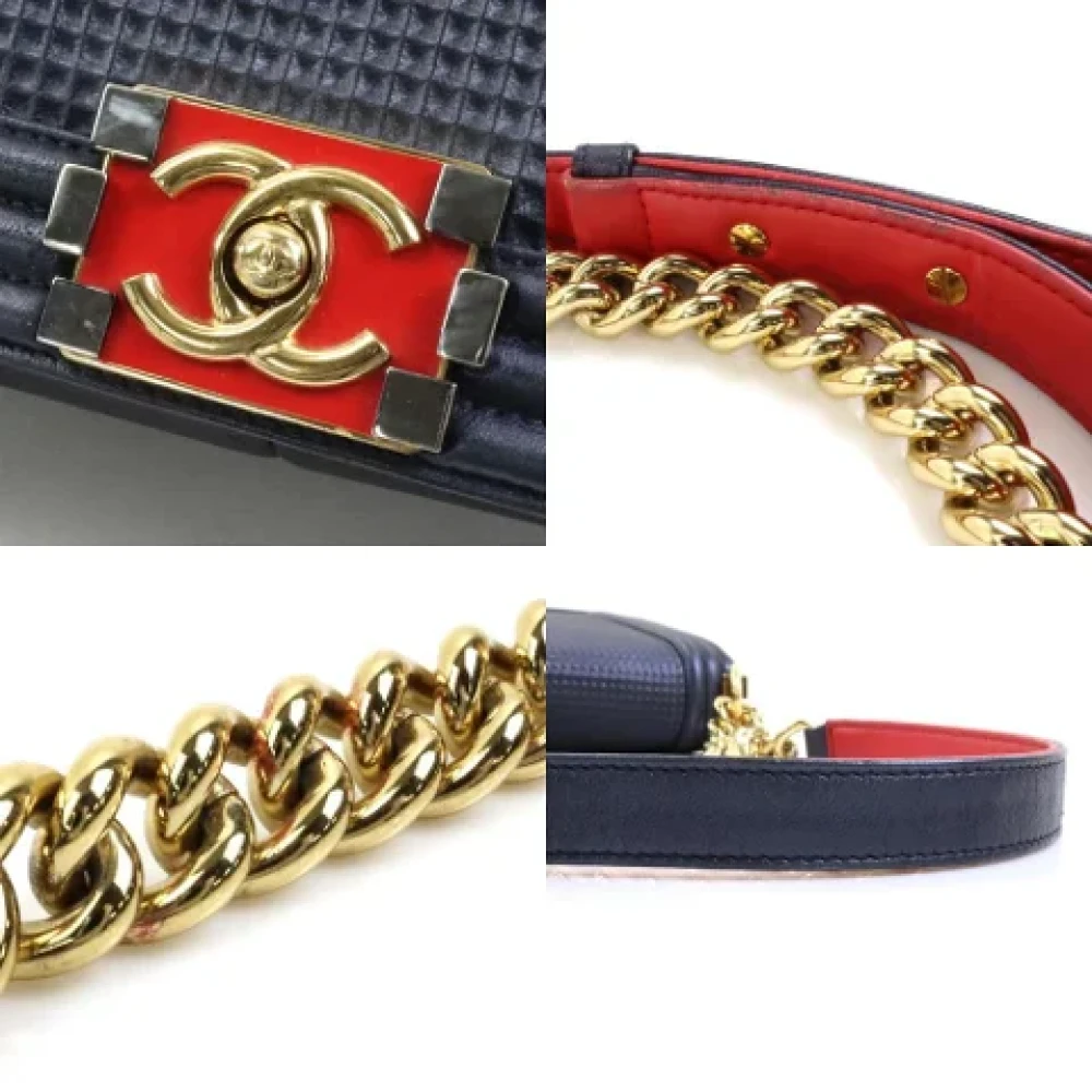 Chanel Vintage Pre-owned Leather chanel-bags Blue Dames