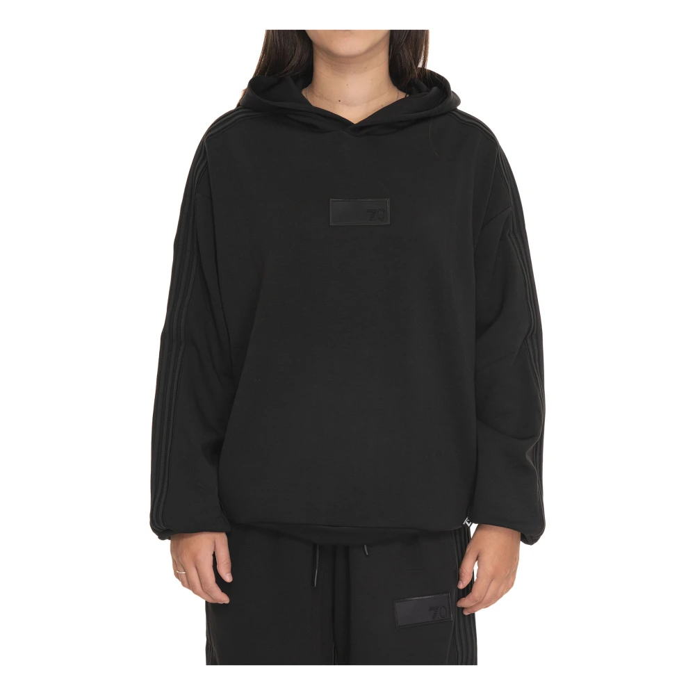 Emporio Armani EA7 Hoodie met Streep en Logo Black Dames