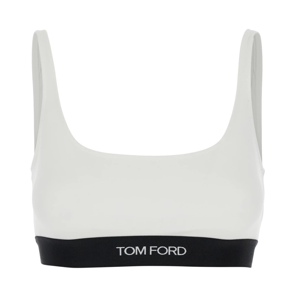 Tom Ford Women's White Modal Signature Bralette - Bras - L - Underwear