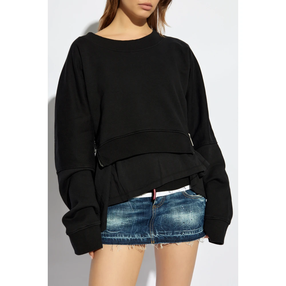 Dsquared2 Sweatshirt met inzetstukken Black Dames