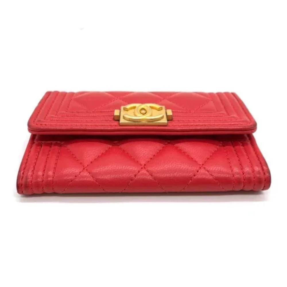 Chanel Vintage Pre-owned Leather home-office Red Dames