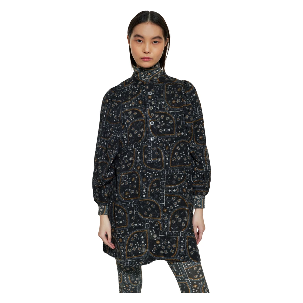 Antik batik Elie print jurk Black Dames