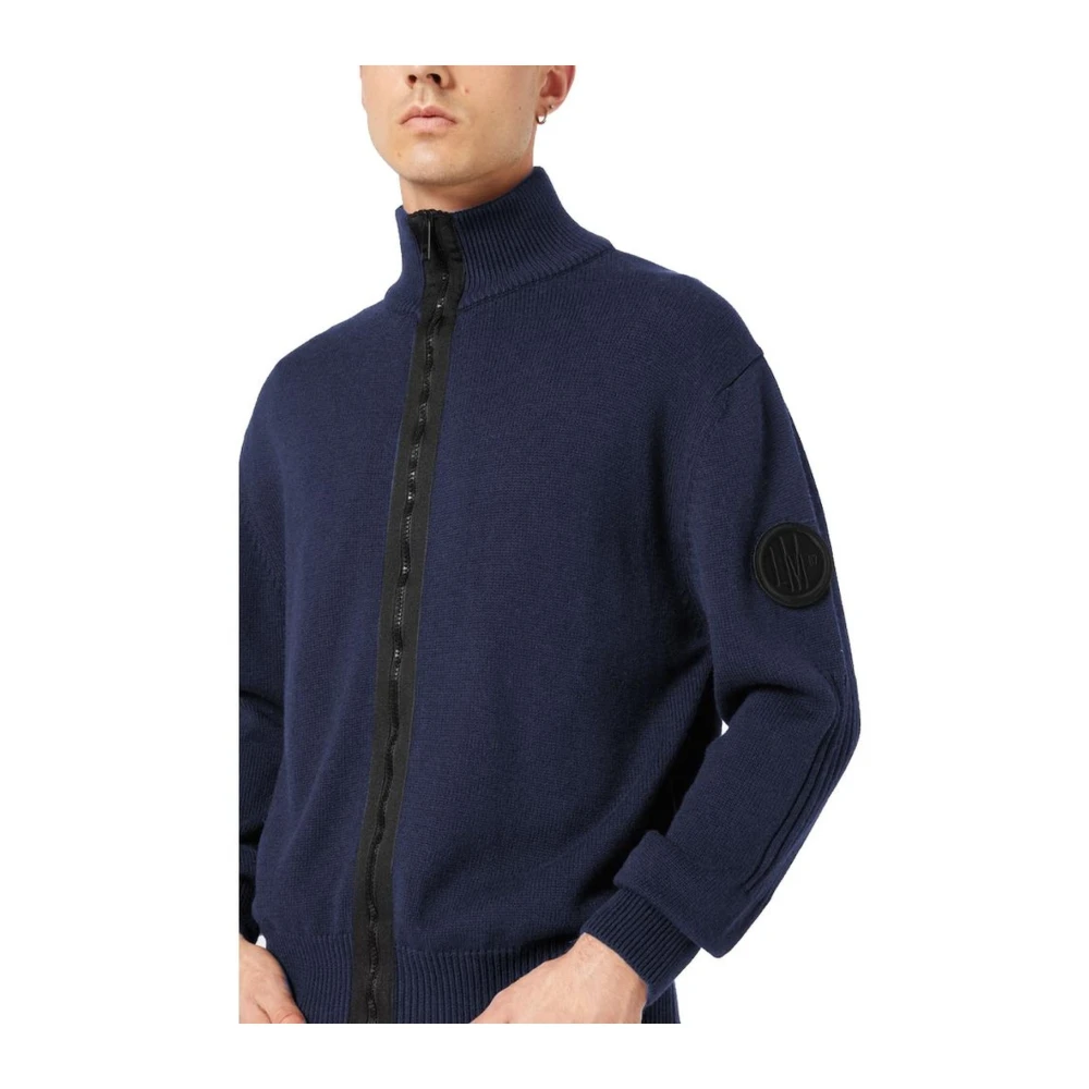 LA MARTINA Blauwe Sweater met Velcro Patch Blue Heren