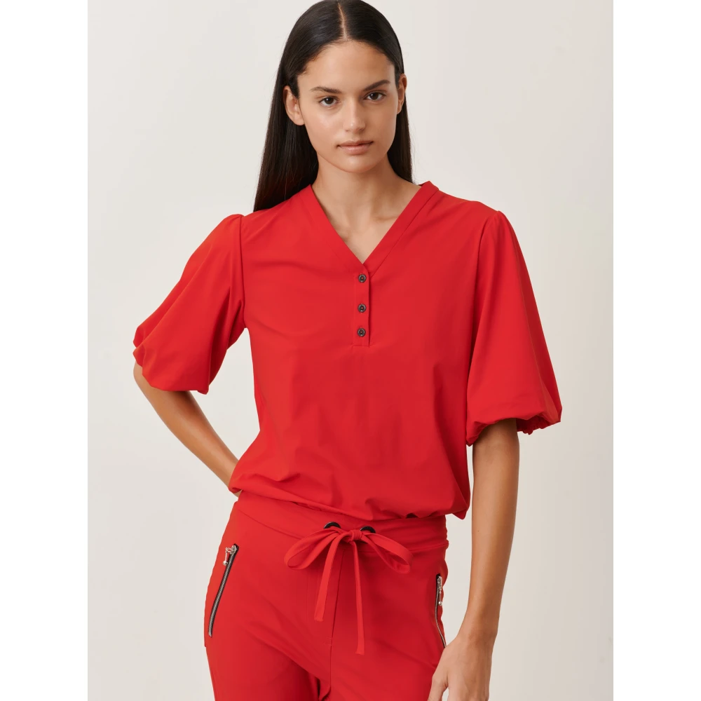 Jane Lushka Stijlvolle Ava Top in Rood Red Dames