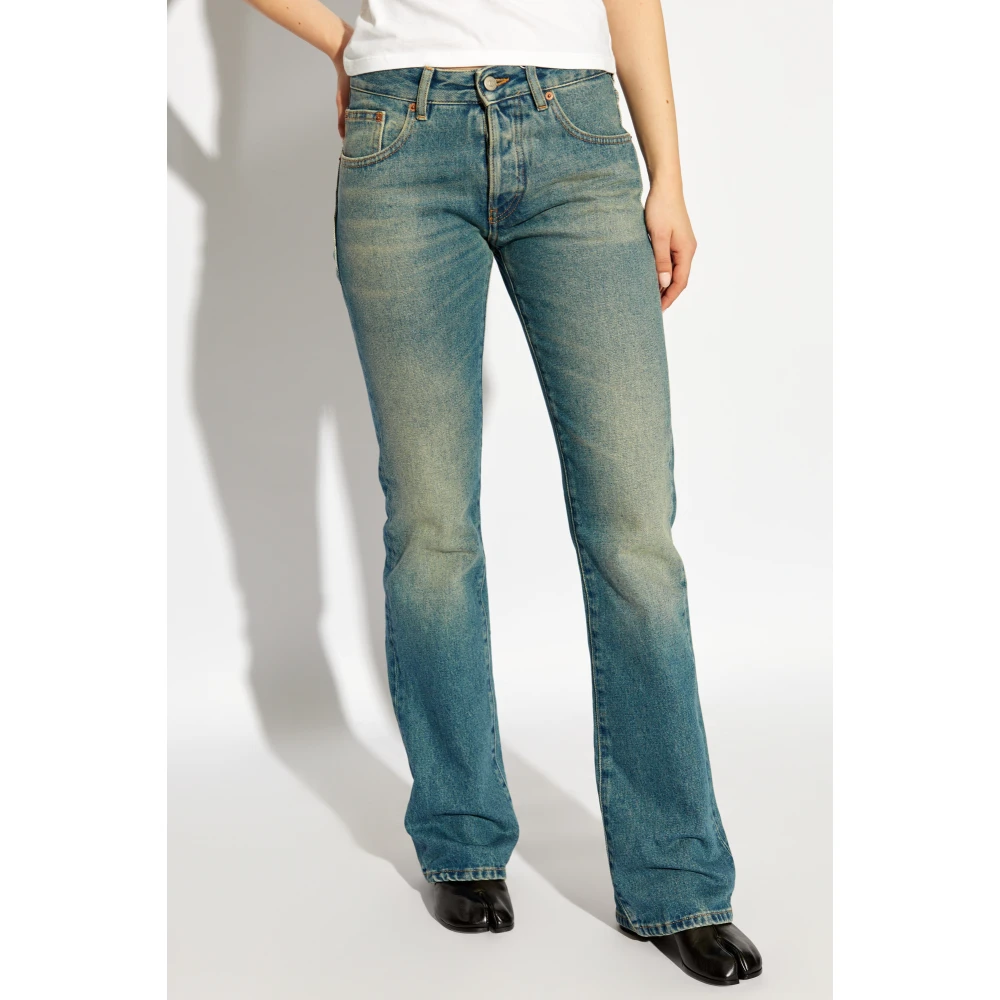 MM6 Maison Margiela Denim Flares Blue Dames