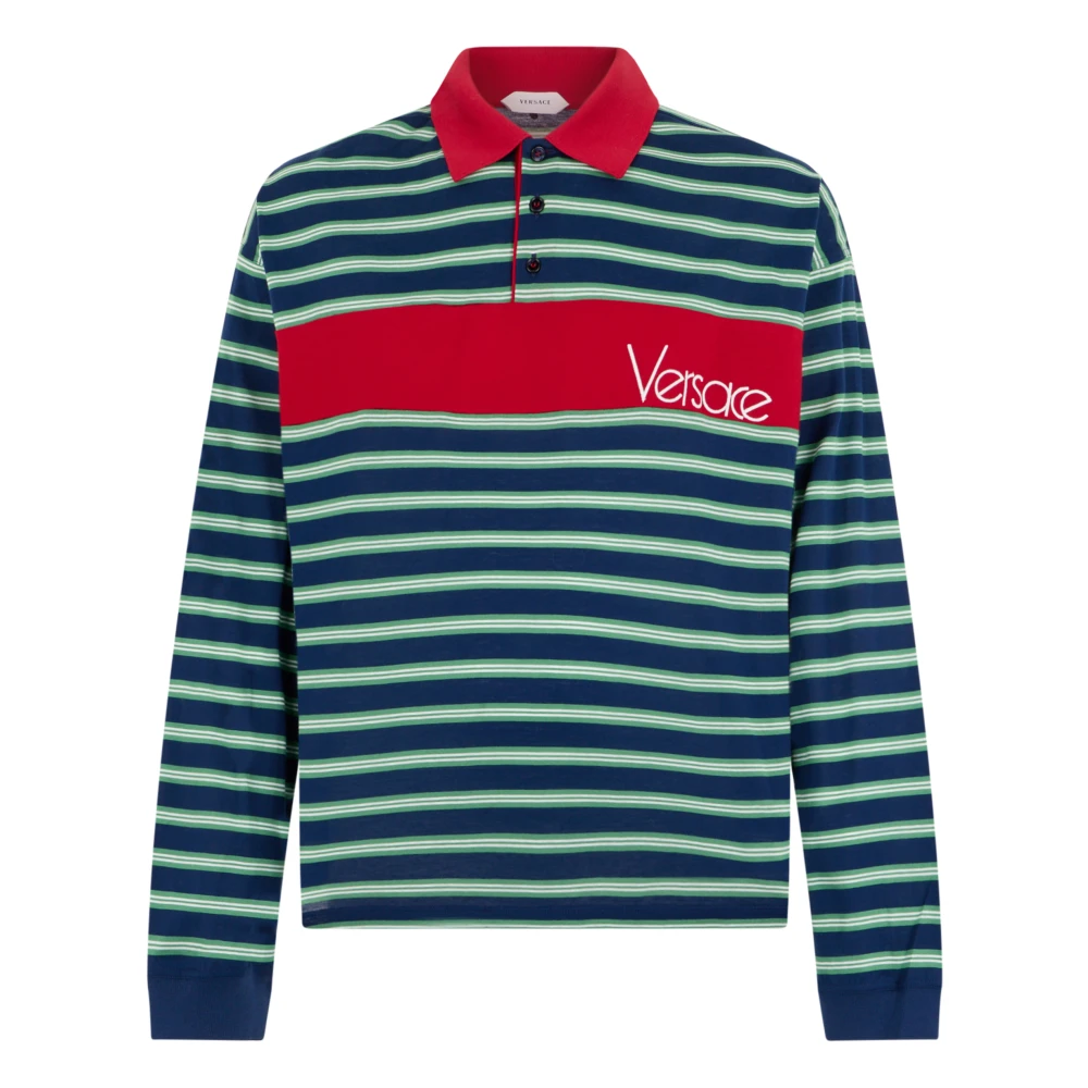 Versace Uomo Multicolor - Polo A Maniche Lunghe Con Righe - Tops - E - M