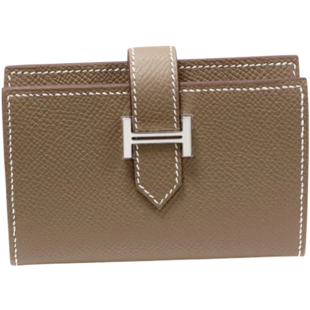 Hermès Vintage Pre-owned Leather wallets Gray Dames