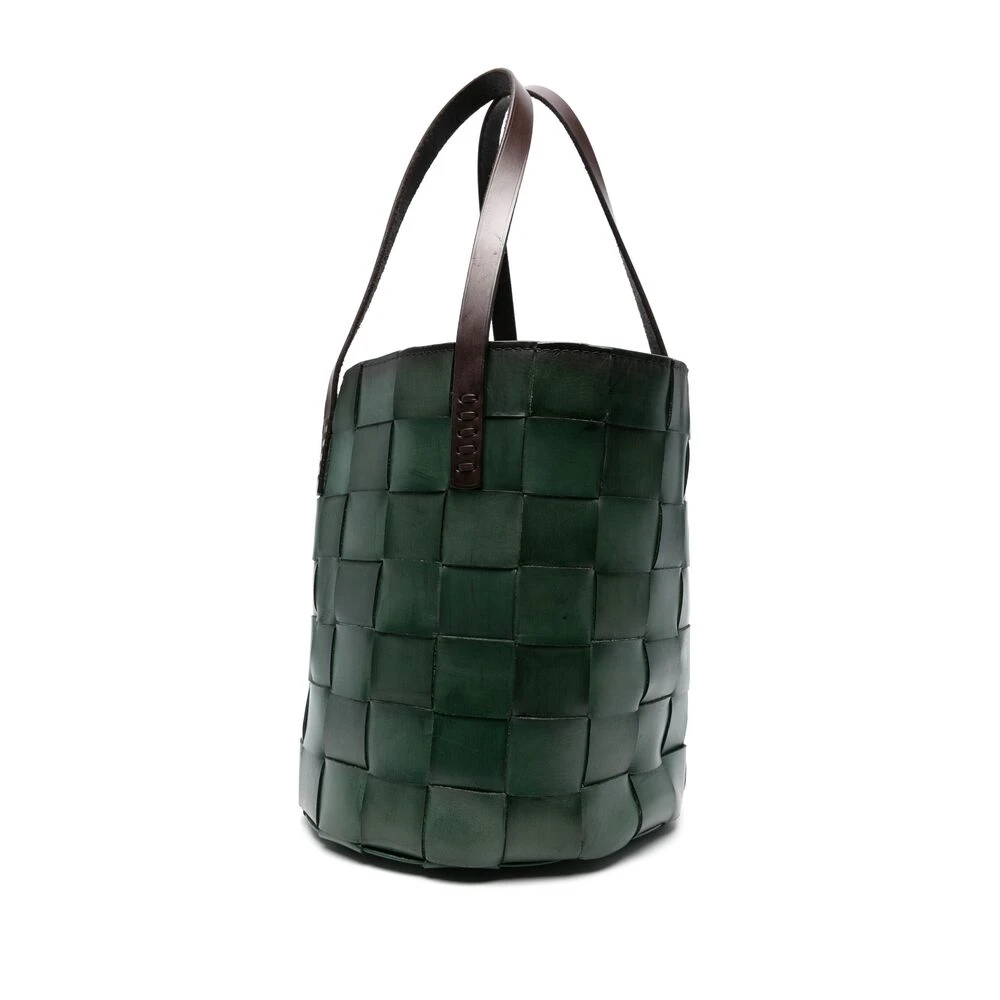 Dragon Diffusion Groene Leren Kruisgeweven Trekkoordtas Green Dames