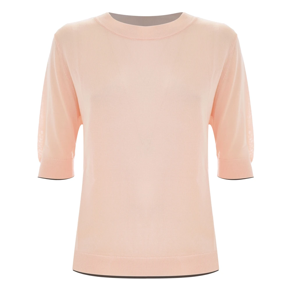 Kocca Stijlvolle ronde hals gebreide kleding Pink Dames