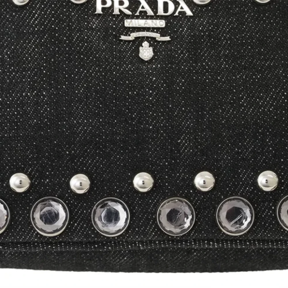 Prada Vintage Pre-owned Cotton prada-bags Black Dames
