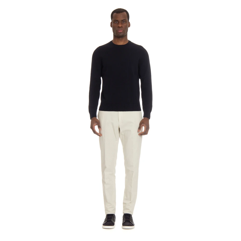 Drumohr Blauwe Katoenen Crewneck Sweater Blue Heren