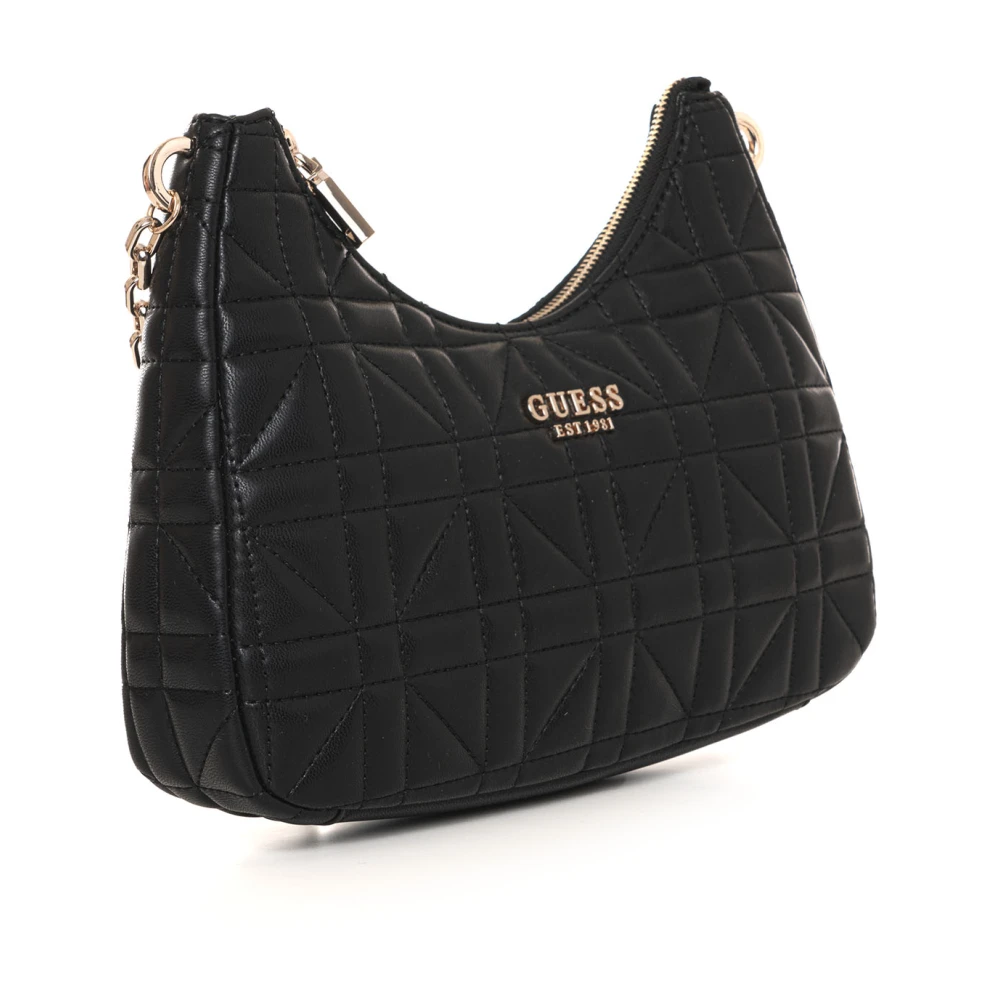 Guess Gewatteerde Medium Tas met Kettingband Black Dames