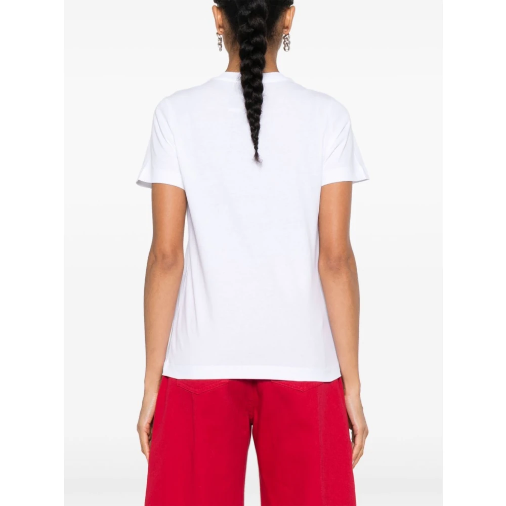 Moschino Casual Katoenen T-Shirt in Wit White Dames